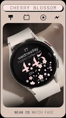 Cherry Blossom pink watch face screenshot 3