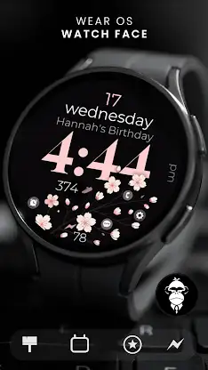 Cherry Blossom pink watch face screenshot 5