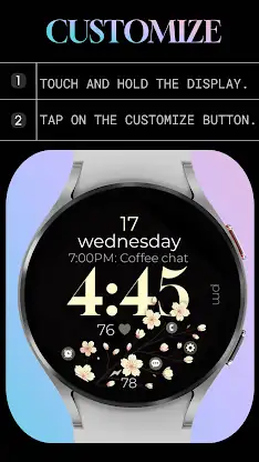 Cherry Blossom pink watch face screenshot 7