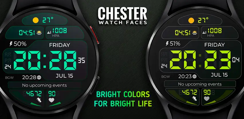 Chester Digilight watch face screenshot 1