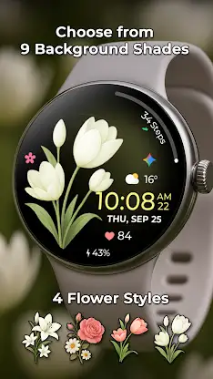 Flowers style watch face screenshot 2