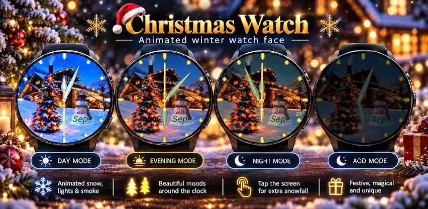 Christmas Watch -Animated face screenshot 1