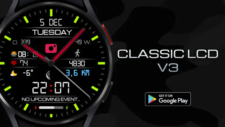 Classic LCD V3 watch face screenshot 2