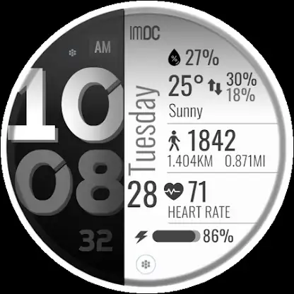 Clean Minimal Watch Face screenshot 1