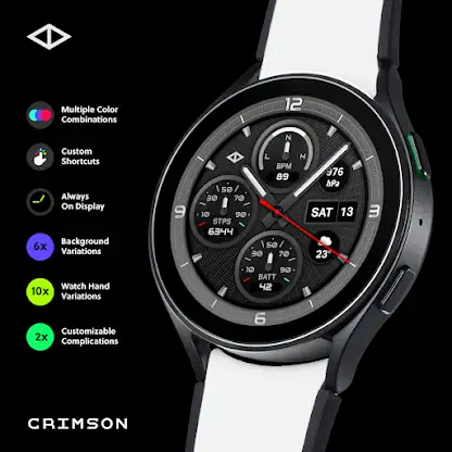 Crimson: Analog Watch Face screenshot 1