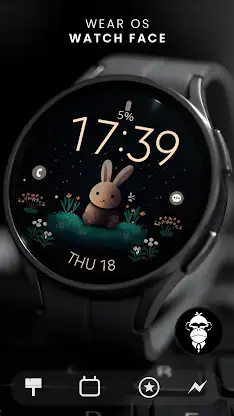 Cute Bunny digital watch face screenshot 5