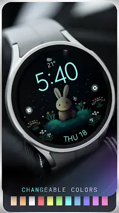 Cute Bunny digital watch face screenshot 3