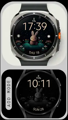 Cute Bunny digital watch face screenshot 4