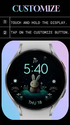 Cute Bunny digital watch face screenshot 7