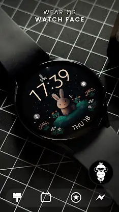 Cute Bunny digital watch face screenshot 1