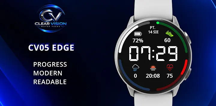 Clear Vision CV05 Watch Face — Android app banner
