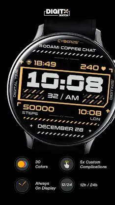 Cyber 25 Digital Watch Face screenshot 2