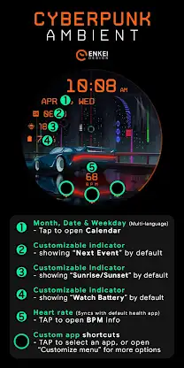 Cyberpunk Ambient - watch face screenshot 5