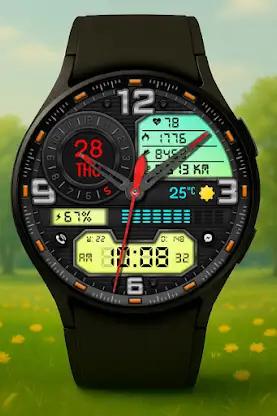 Cyber Hybrid Watch Face screenshot 1