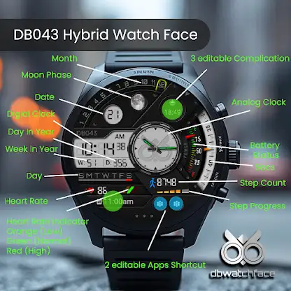 DB043 Hybrid Watch Face screenshot 8