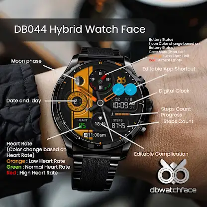 DB044 Hybrid Watch Face screenshot 8