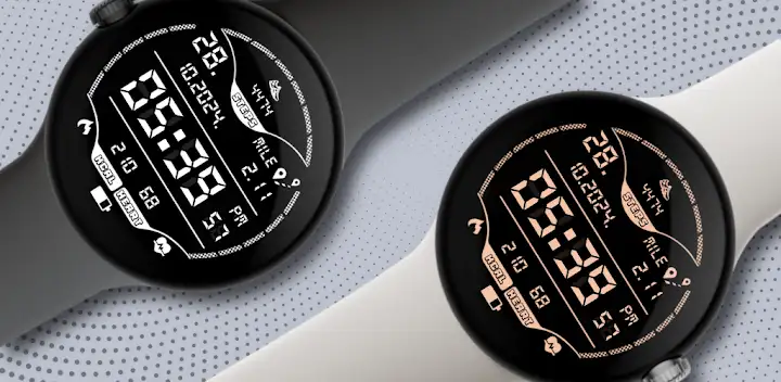 Digital animated clock — Android app banner