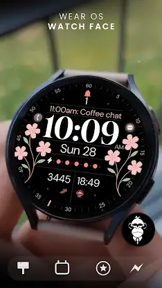 Digital Floral Watch Face screenshot 1