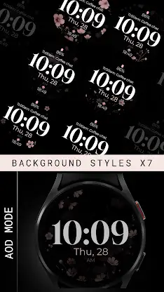 Digital Flowers watch face screenshot 3
