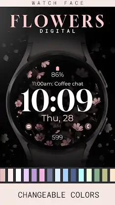 Digital Flowers watch face screenshot 5