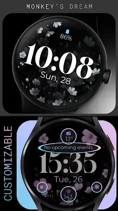 Digital Flowers watch face screenshot 4