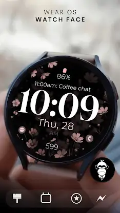 Digital Flowers watch face screenshot 1