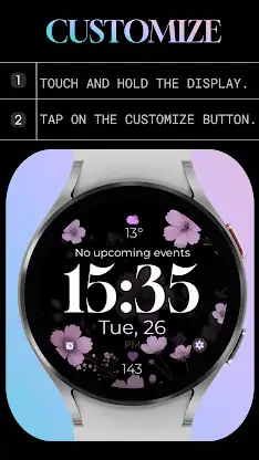 Digital Flowers watch face screenshot 8