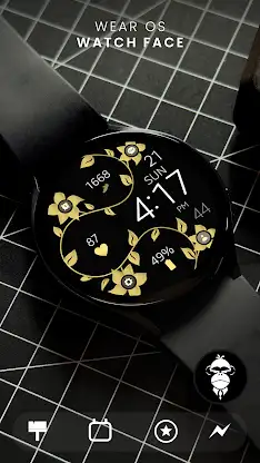 Digital Gold Flower Watch Face screenshot 1