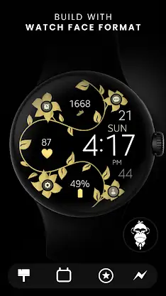 Digital Gold Flower Watch Face screenshot 6