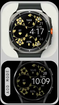 Digital Gold Flower Watch Face screenshot 7