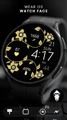 Digital Gold Flower Watch Face screenshot 5