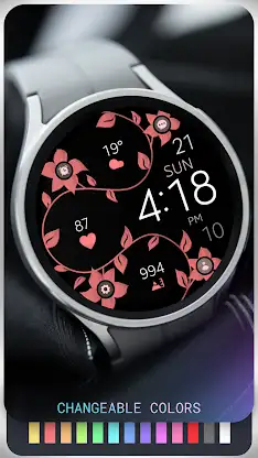 Digital Gold Flower Watch Face screenshot 2