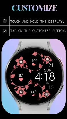 Digital Gold Flower Watch Face screenshot 8