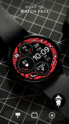 Digital Red watch face screenshot 1