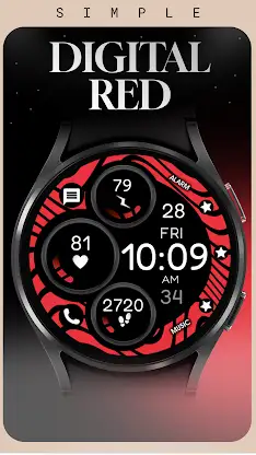Digital Red watch face screenshot 4