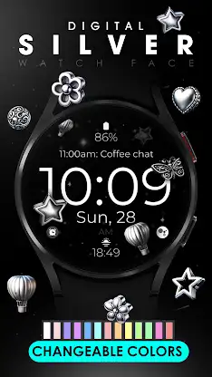 Digital Silver Watch Face screenshot 4
