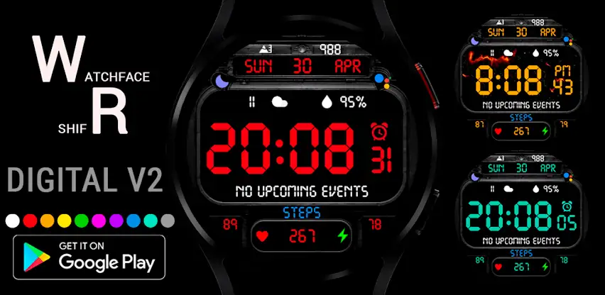 Digital V2 Watch Face Wear OS screenshot 1