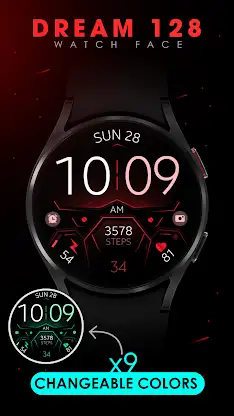 Dream 128 red sport watch face screenshot 3