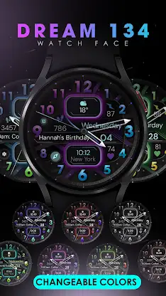 Dream 134 Colorful watch face screenshot 2