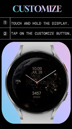 Earth analog watch face screenshot 7