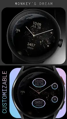 Earth analog watch face screenshot 3