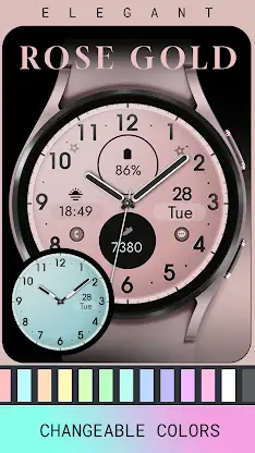 Elegant Rose Gold watch face screenshot 5