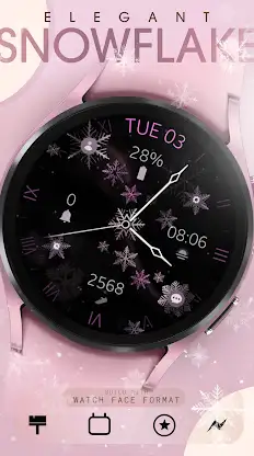Elegant Snowflakes watch face screenshot 5