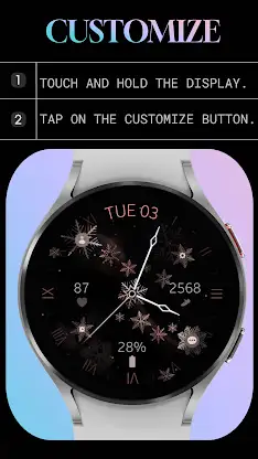 Elegant Snowflakes watch face screenshot 7