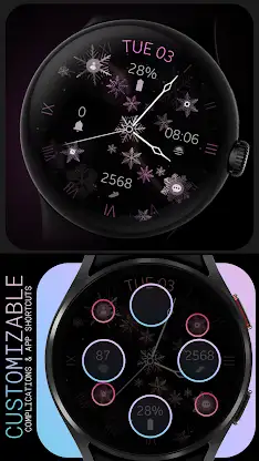 Elegant Snowflakes watch face screenshot 3