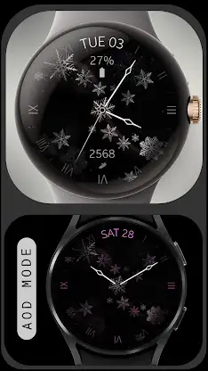 Elegant Snowflakes watch face screenshot 6