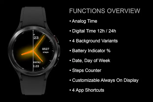 EY06 Orange Glow Watchface screenshot 3