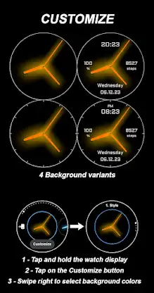 EY06 Orange Glow Watchface screenshot 4