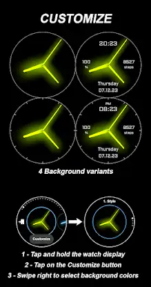 EY09 Yellow Glow Watchface screenshot 4