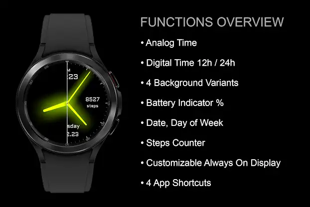 EY09 Yellow Glow Watchface screenshot 3